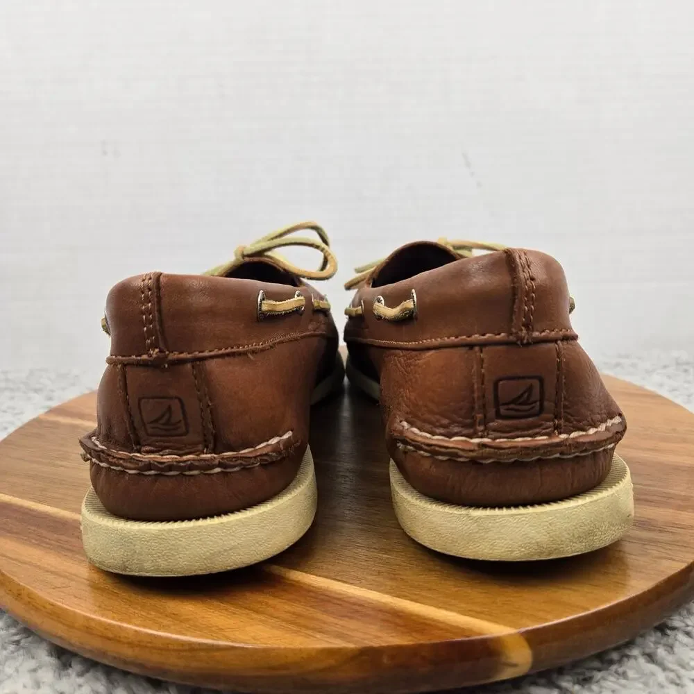 Sperry Top Sider Men 12M Authentic Original 2-Eye Brown Leather Casual Boat Shoe